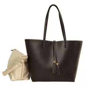 NWOT Vegan Leather Reversible Tote AND Crossbody